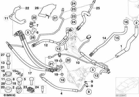 Tubería de retorno para BMW E65, E66 (OEM 32416753832). Original BMW