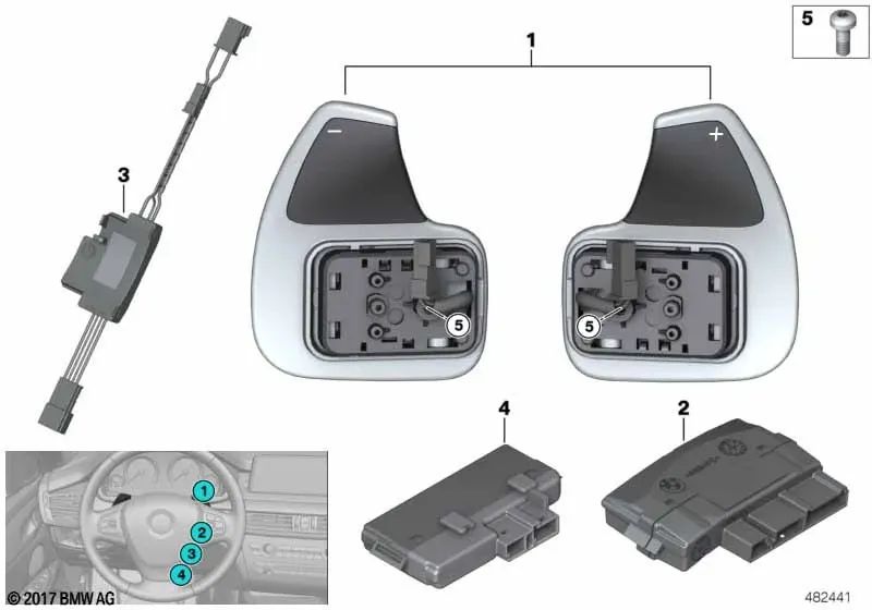 Juego de levas de cambio para BMW Serie 1, F20, F20N, F21, F21N, F52; Serie 2, F22, F22N, F23, F23N, F45, F45N, F46, F46N; Serie 3, F30, F30N, F31, F31N, F34, F34N, F35, F35N; Serie 4, F32, F32N, F33, F33N, F36, F36N; i I12, I12N, I15; X1, F48, F48N, F49,