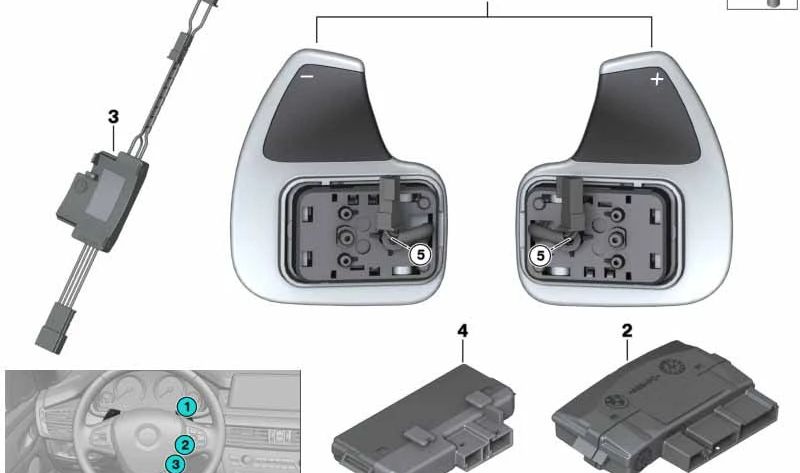 Unidad de Control Electrónica del Volante para BMW X5 F15, F85, X6 F16, F86 (OEM 61317849446). Original BMW