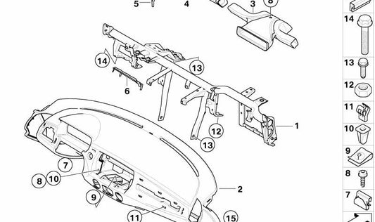 Cubierta Columna de Dirección para BMW Z4 E85, E86 (OEM 51457068970). Original BMW