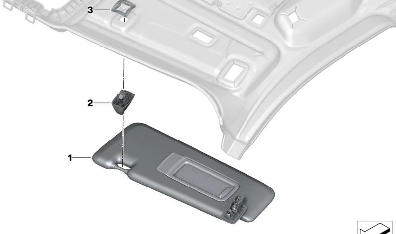 ** Parasoli lasciati in Alcantara OEM 51165A2A0E5 per BMW G05, F95, G07, G09. BMW originale **