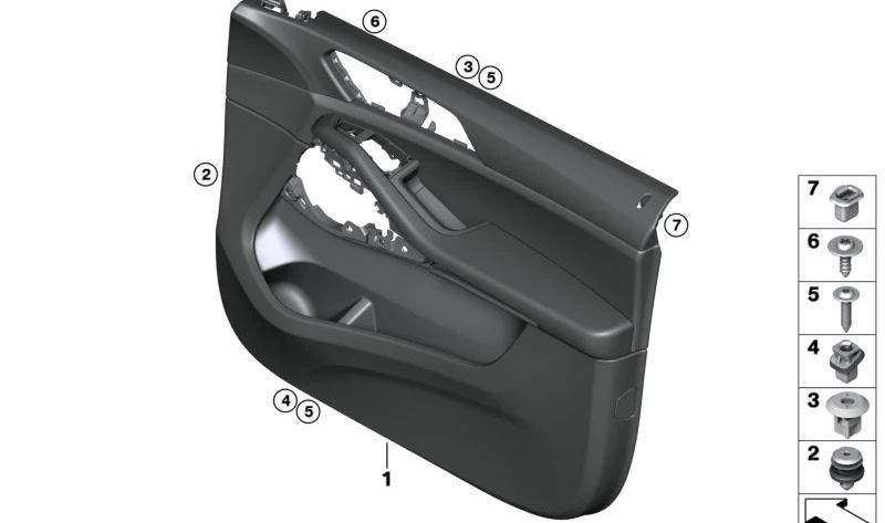 Türverkleidung vorne rechts für BMW G05, G07 (OEM 51419473964). Original BMW