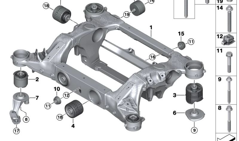 Vis hexagonale OEM 0714845501 pour BMW G26, G60, G61, G68, G90, G70. BMW d'origine.