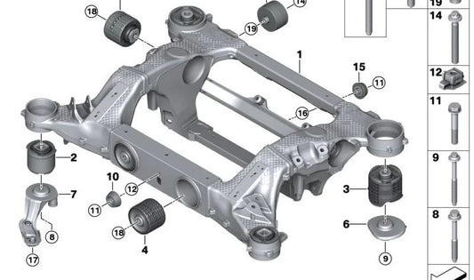 OEM hexagonal screw 0714845501 for BMW G26, G60, G61, G68, G90, G70. Original BMW.