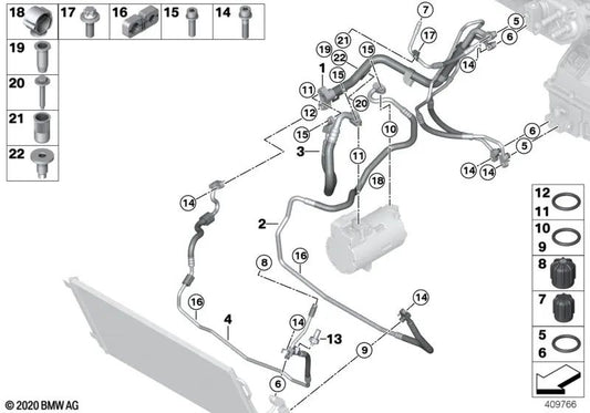 Tuerca de remache para BMW I12, I12N, I15 (OEM 07147352051). Original BMW