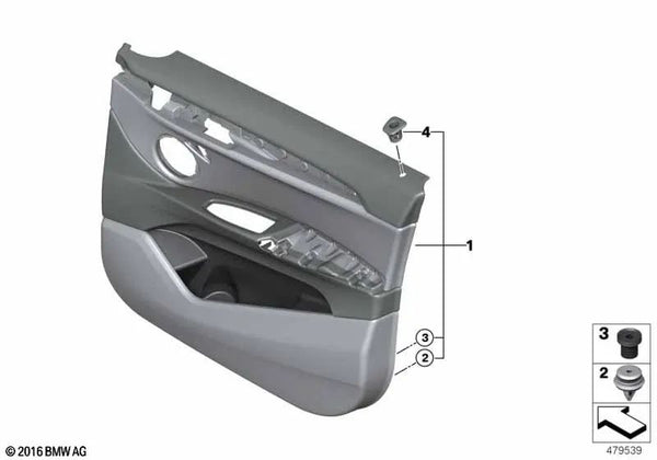 Panel de puerta delantero izquierdo para BMW F48, F49 (OEM 51417438063). Original BMW