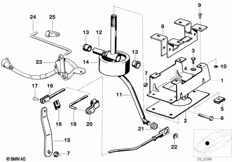 Palanca de cambio para BMW E12 (OEM 24511202800). Original BMW