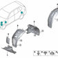 Cubierta del paso de rueda inferior derecha para BMW X5 G05 (OEM 51718069308). Original BMW