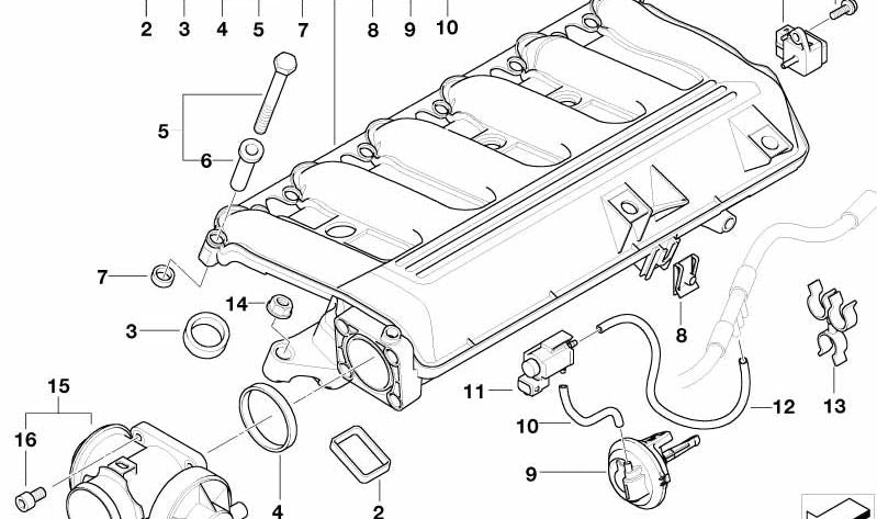 Conducto de admisión para BMW E46, E60, E61 (OEM 11617800580). Original BMW