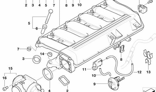 Conducto de admisión para BMW E46, E60, E61 (OEM 11617800580). Original BMW