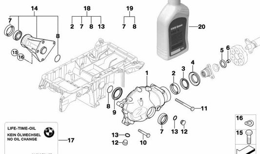 Suporte diferencial traseiro do OEM 31537503119 para BMW X5 E53. BMW original.