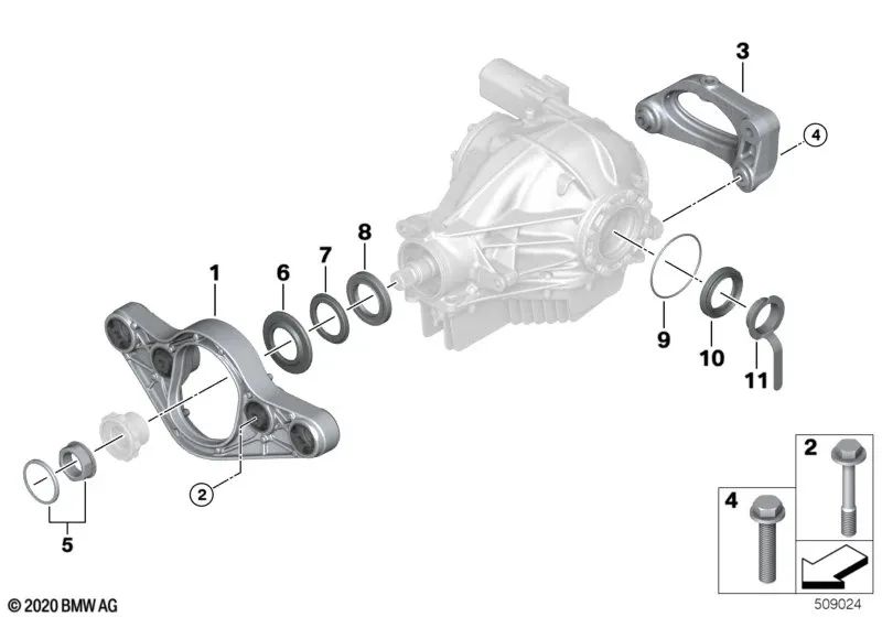 Adaptador trasero para BMW F87, F80, F82, F83 (OEM 33172284775). Original BMW