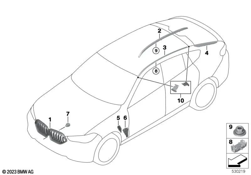 Air Duct Trim for BMW F96 (OEM 51138097480). Original BMW