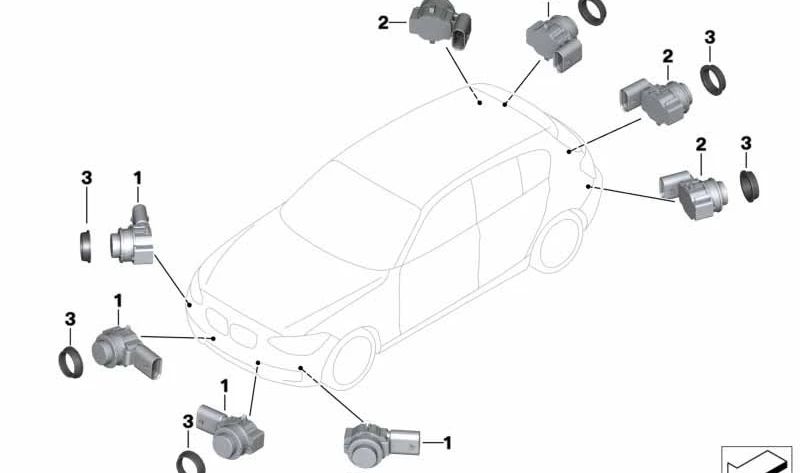 Ultraschall -Parksensor White OEM 66209261606 für BMW F20, F21, F22, F23, F87. Original BMW