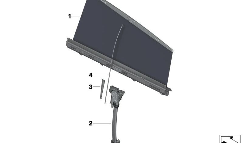 Cortinilla parasol OEM 51359156528 para BMW F07 (Serie 5 GT). Original BMW