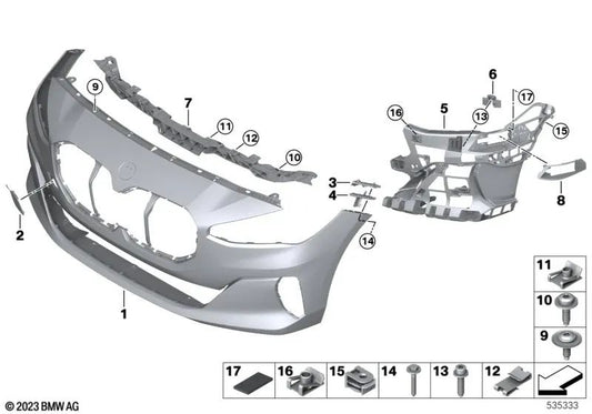 Revestimiento de parachoques delantero imprimado para BMW Serie 2 U06 (OEM 51115A09D68). Original BMW.