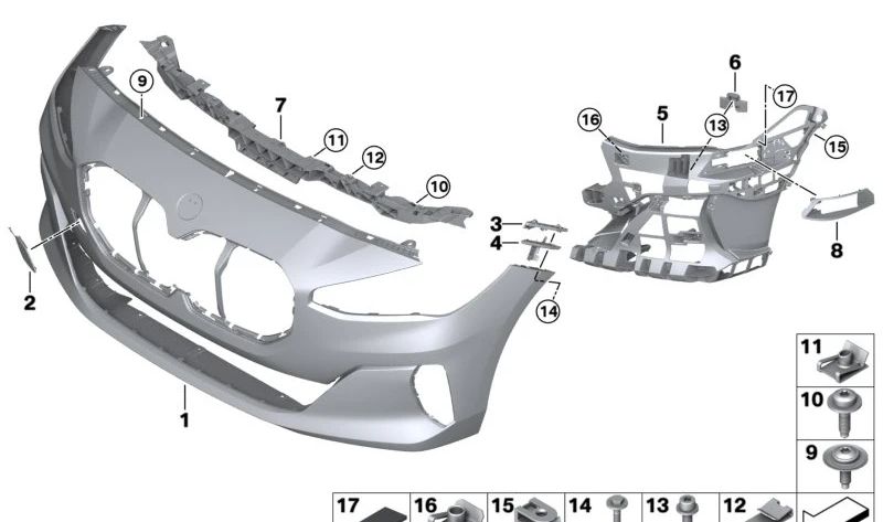 Left bracket for BMW 2 Series U06 (OEM 51119477465). Original BMW.