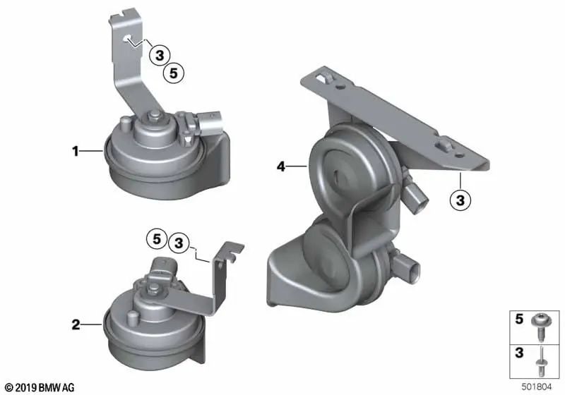 Fanfare de alta frecuencia electrónica para BMW F30, F31, F34, F35, F80 (OEM 61337342947). Original BMW