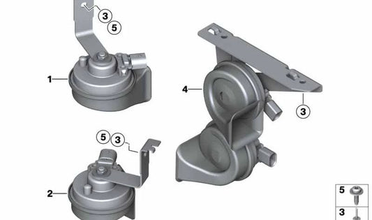 Elektronische Akute CLXON OEM 61335A6AB59 für BMW F30, F31, F34, F35, F80, F32, F33, F36, F82, F83, F90, G30, G31, G38, G32, G12, G14, G30, G31, G16. Original BMW.