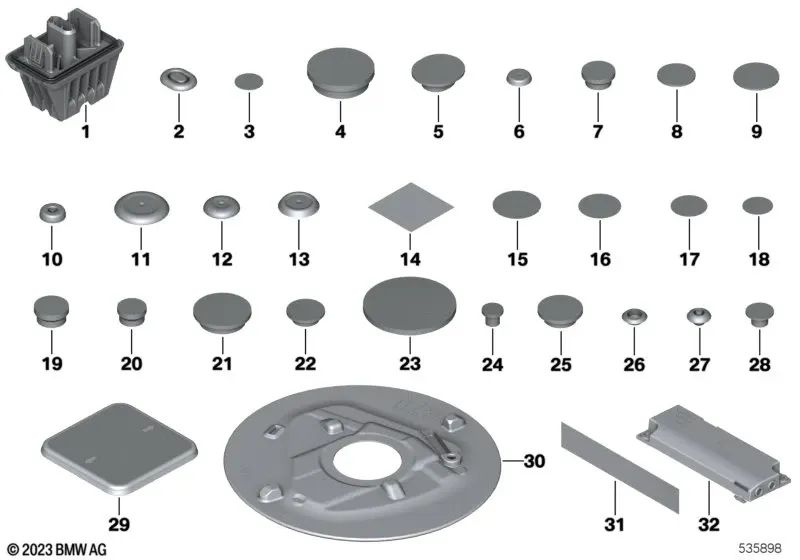 Película de sellado transparente para BMW G11, G11N, G12, G12N, G70, F91, F92, F93, G14, G15, G16, I20, G05N, G29 (OEM 07147449240). Original BMW