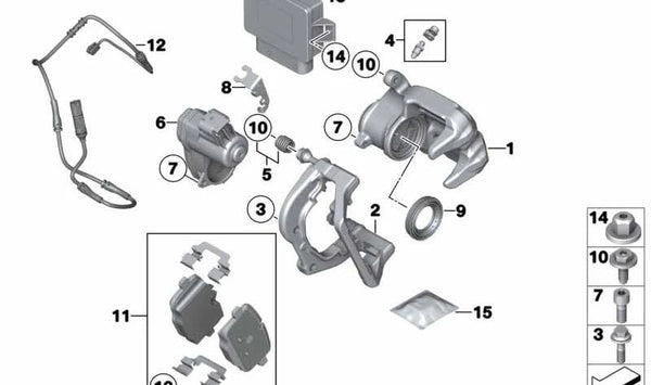 Soporte de cable derecho para BMW Serie 5 F10, Serie 6 F06, F12, F13 (OEM 34212284378). Original BMW