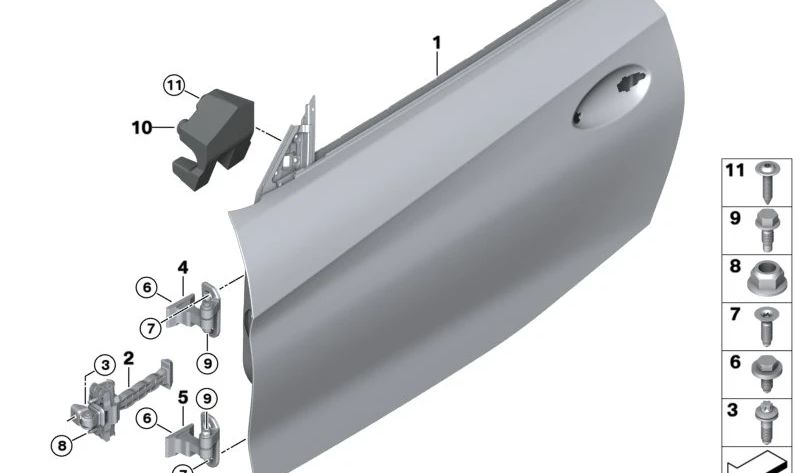 Protetor interno da porta esquerda OEM 51217432143 para BMW G29. BMW original.