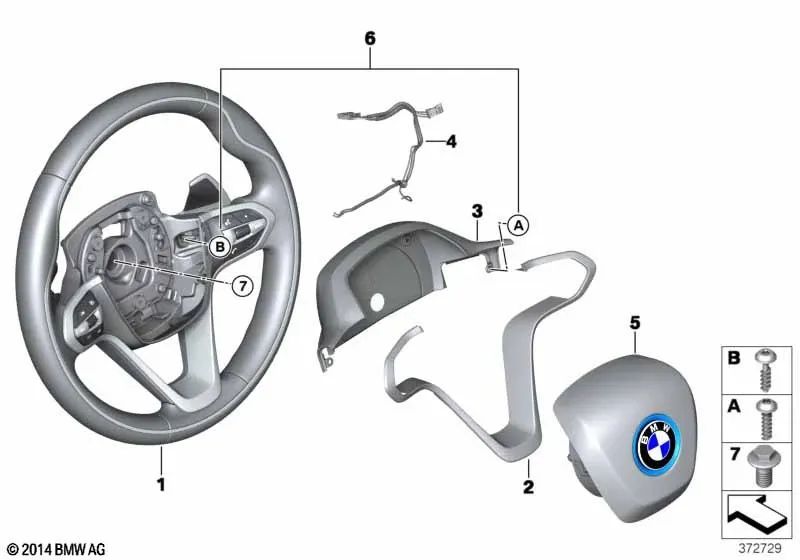 Embellecedor Decorativo Volante para BMW i I12, I12N, I15 (OEM 32306871550). Original BMW