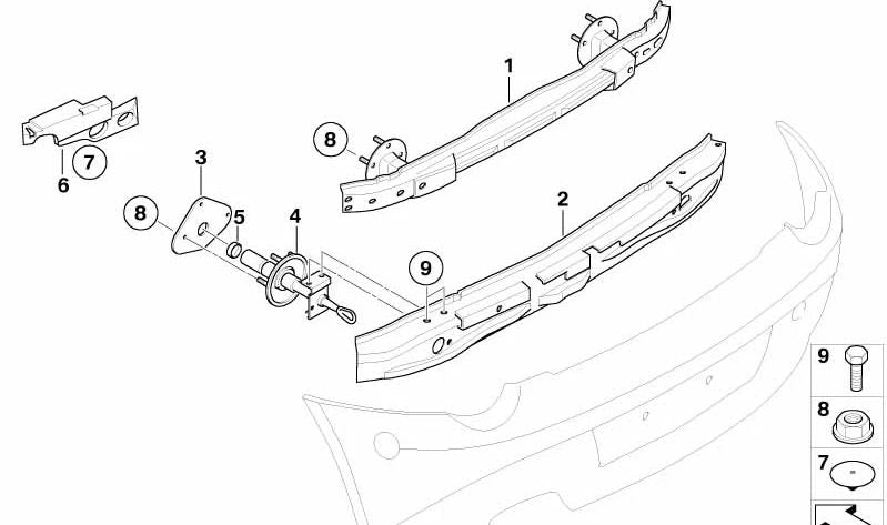 OEM 51127016072 Heckstoßstange für BMW Z4 (E85, E86). Original BMW.