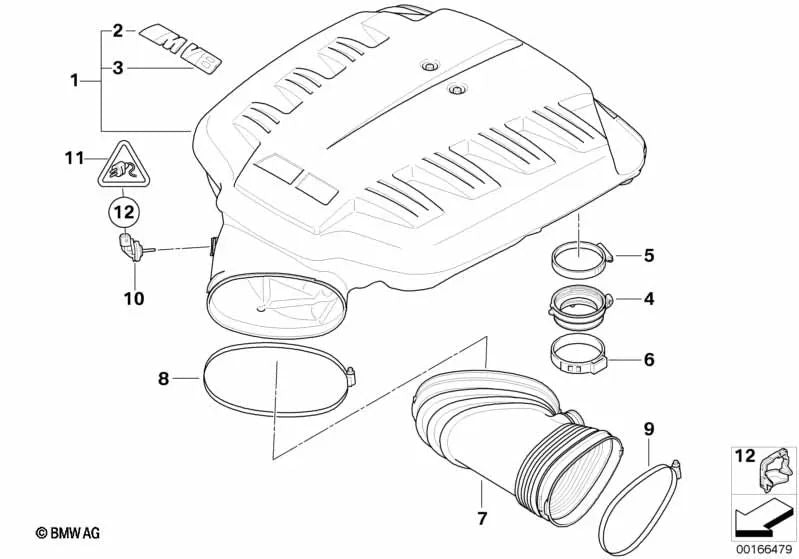 Manguera para BMW Serie 3 E90, E90N, E92, E92N, E93, E93N (OEM 11617838287). Original BMW