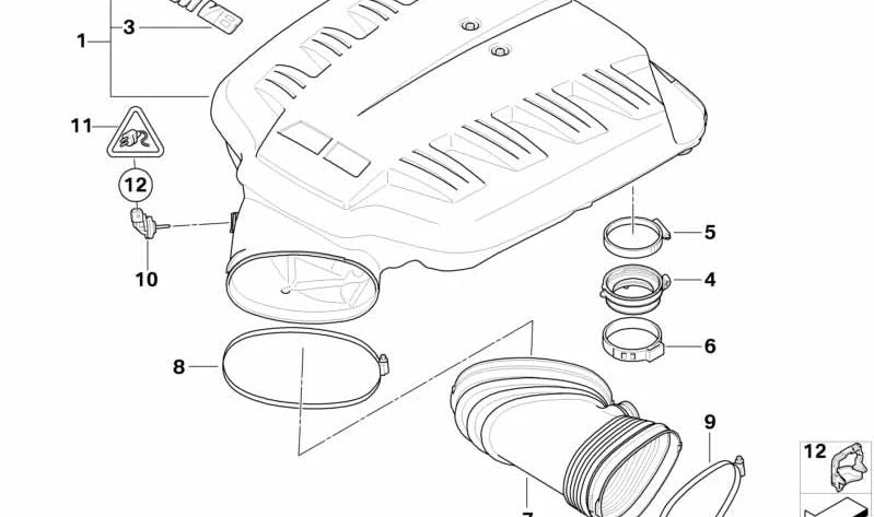 Colector de aire para BMW Serie 3 E90, E92, E93 (OEM 11617838010). Original BMW