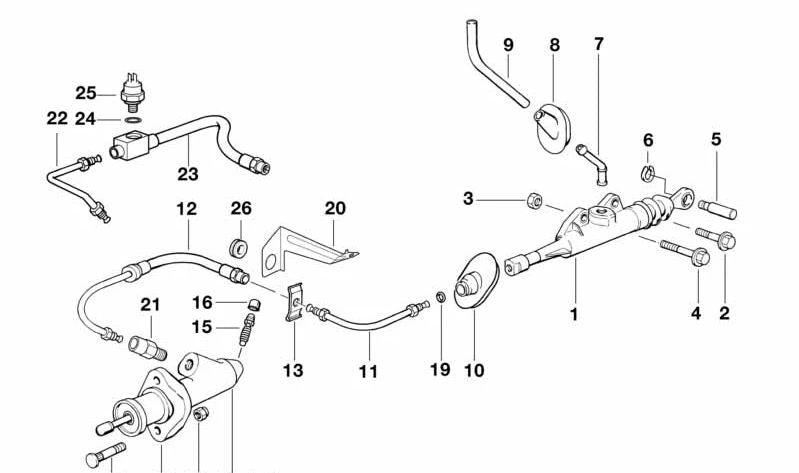 Tubería enchufada para BMW Serie 3 E36 (OEM 21521164451). Original BMW