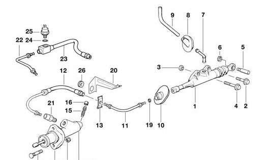 Tubería enchufada para BMW Serie 3 E36 (OEM 21521164451). Original BMW