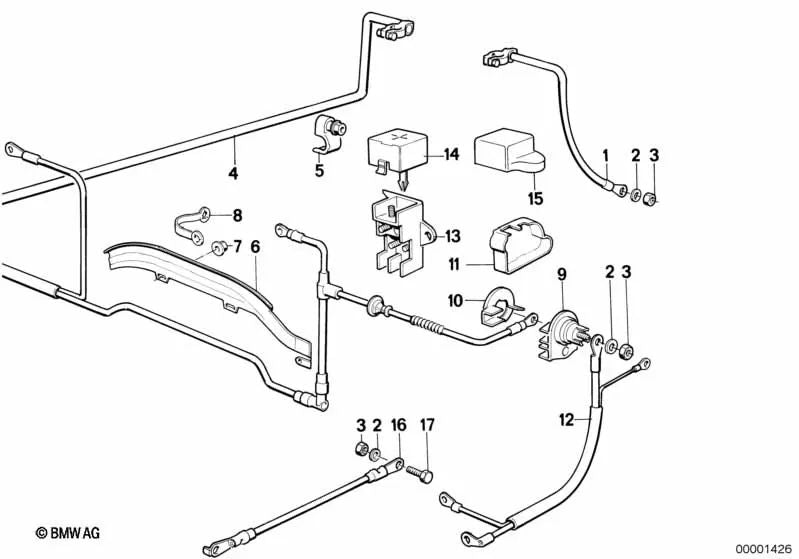 Punto de soporte B+ para BMW Serie 7 E32 (OEM 12421714319). Original BMW