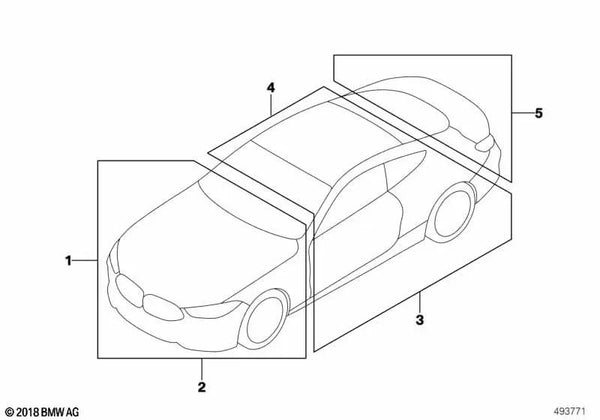 Etiqueta de presión de neumáticos para BMW Serie 4 G26 (OEM 71245A3F228). Original BMW