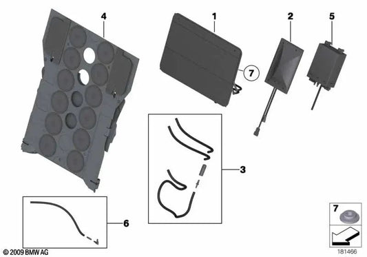 Massagematten-Schlauchset für BMW 7er F01, F02, F04 (OEM 52209181845). Original BMW.