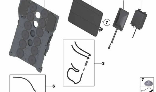 Colchoneta de Masaje para BMW F01, F02, F04 (OEM 52209181843). Original BMW