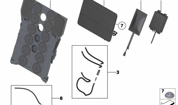 Tapón de goma OEM 52209181844 para BMW F01, F02, F04. Original BMW.