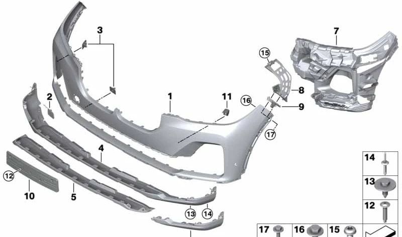 Inserto parachoques delantero derecho para BMW G07 (OEM 51117458366). Original BMW