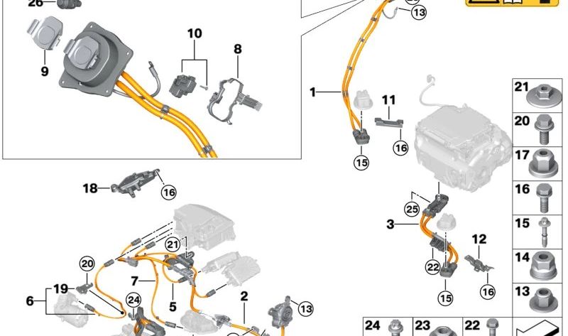 Tuerca OEM 41009630135 para BMW U06, G26, G60, G61, G68, G90, G70, U11, G45, G05, G09. Original BMW.