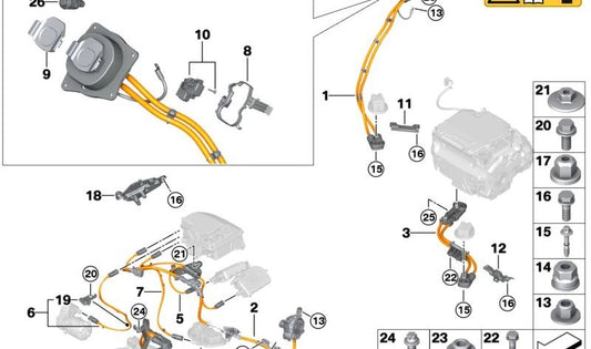 OEM 41009630135 Écrou pour BMW U06, G26, G60, G61, G68, G90, G70, U11, G45, G05, G09. BMW d'origine.