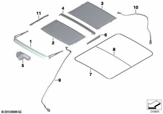 Deflector de Viento para BMW F11, F11N (OEM 54107256364). Original BMW