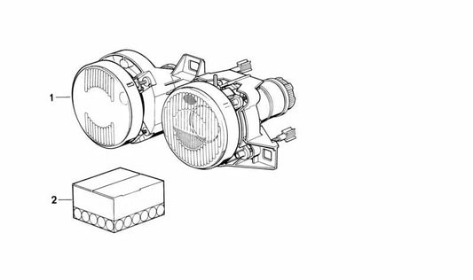 Doppelt verstellbarer rechter Scheinwerfer für BMW 5er E34, 7er E32 (OEM 63121391598). Original BMW