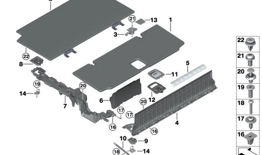 Zurrringverkleidung vorne links für BMW X5 G05, G05N (OEM 51477953895). Original BMW