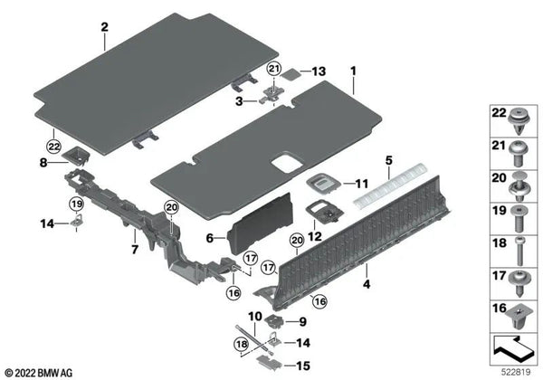 Parte superior del mango para BMW Serie 5 G31, X5 F95, G05, X6 F96, G06, X7 G07 (OEM 51477951959). Original BMW