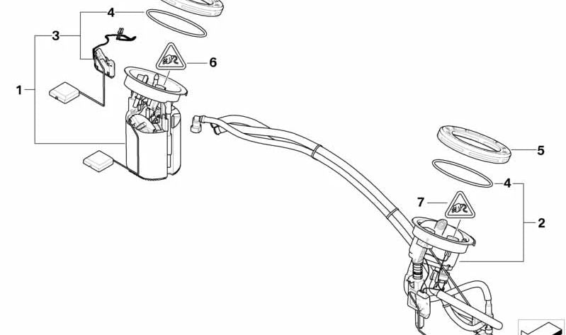 Rep. Conjunto Unidad de Alimentación Izquierda para BMW E87, E90, E91, E92, E93 (OEM 16117159160). Original BMW