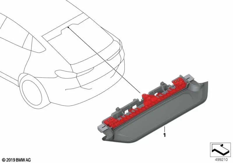 Third brake light for BMW X6 F96, G06 (OEM 63257932698). Genuine BMW