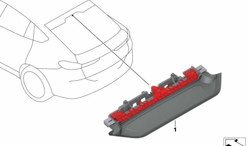 Tercera Luz de Freno para BMW F96, G06 (OEM 63257932699). Original BMW