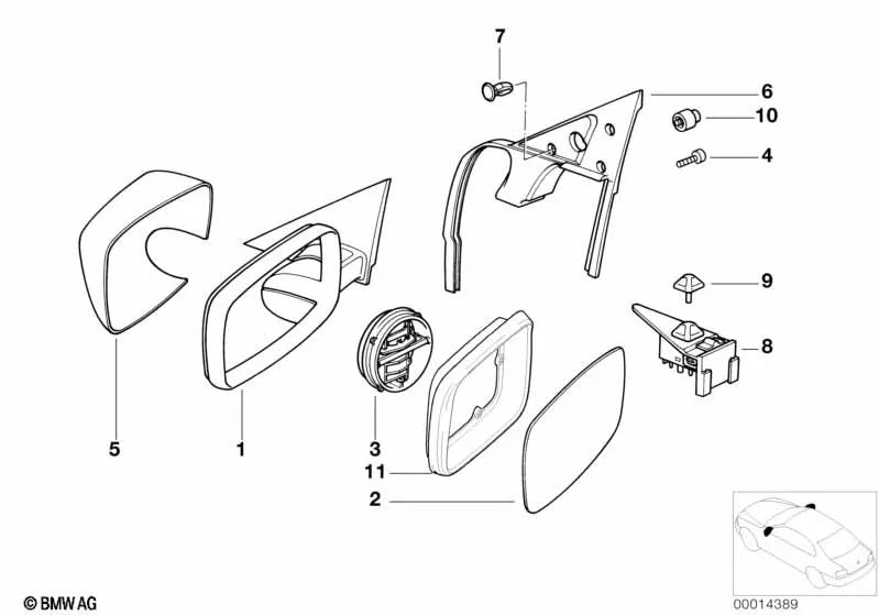 Cubierta izquierda para BMW E31 (OEM 51168124657). Original BMW