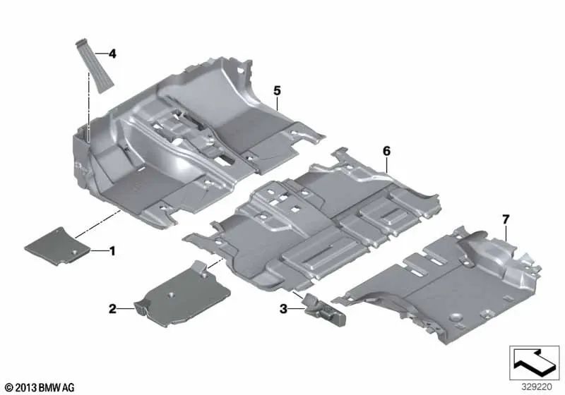 Front floor liner for BMW X5 F15 (OEM 51477326343). Original BMW