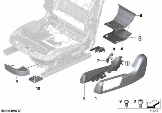 Cubierta delantera izquierda para BMW Serie 4 F33, F83, Serie 6 F06, F12 (OEM 52107284015). Original BMW